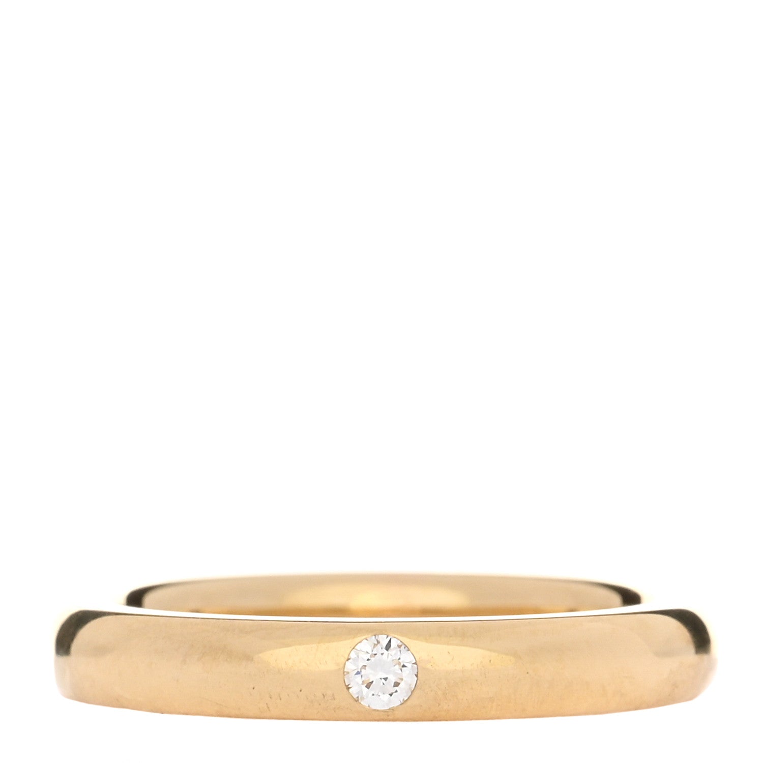 Tiffany 18K Yellow Gold Diamond 3mm Elsa Peretti Band Ring 45 3.5 1 of 5