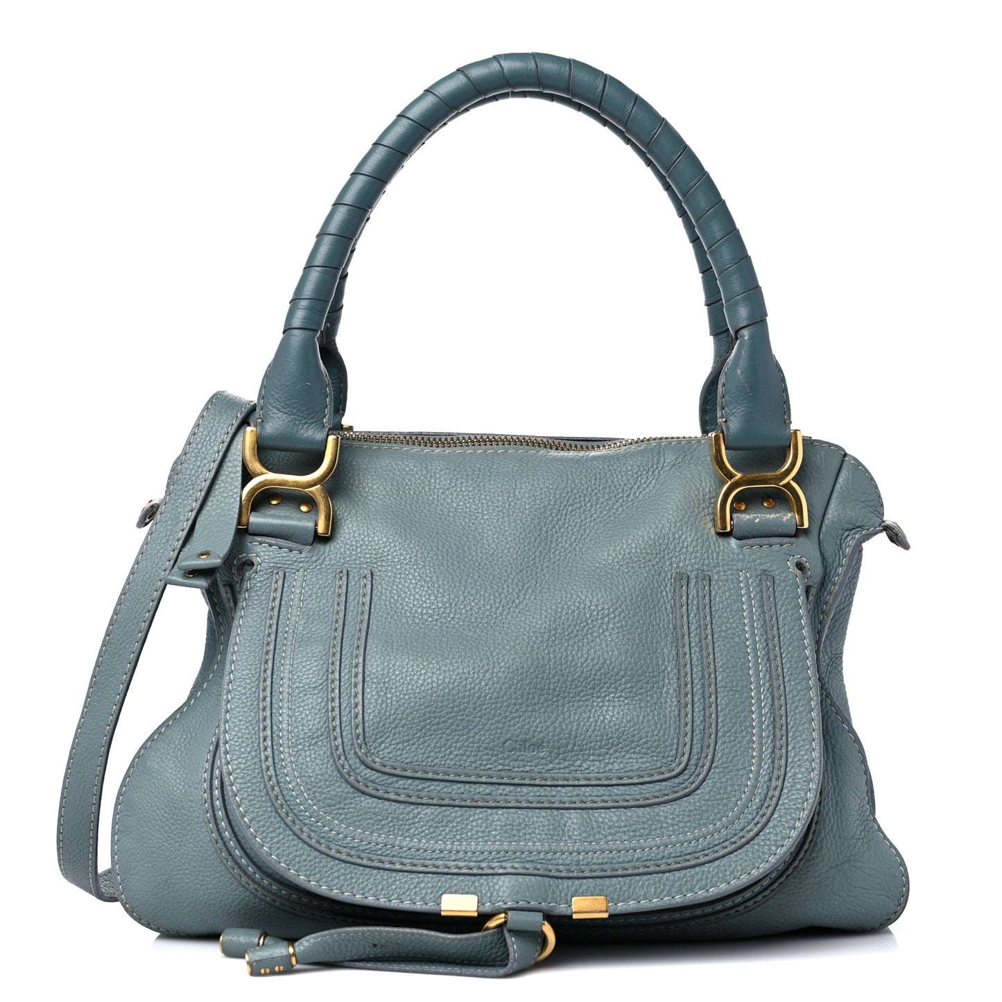 Calfskin Medium Marcie Satchel Cloudy Blue