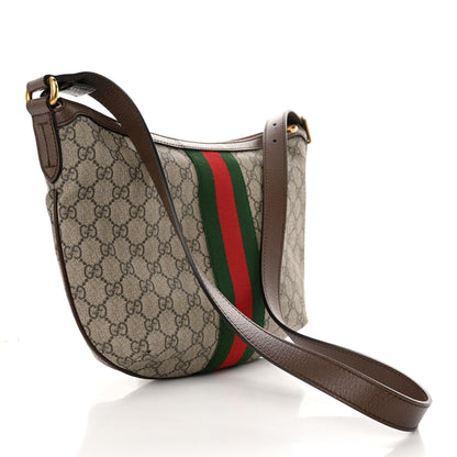 Gucci GG Supreme Monogram Web Small Ophidia Half Moon Hobo Brown 3 of 13