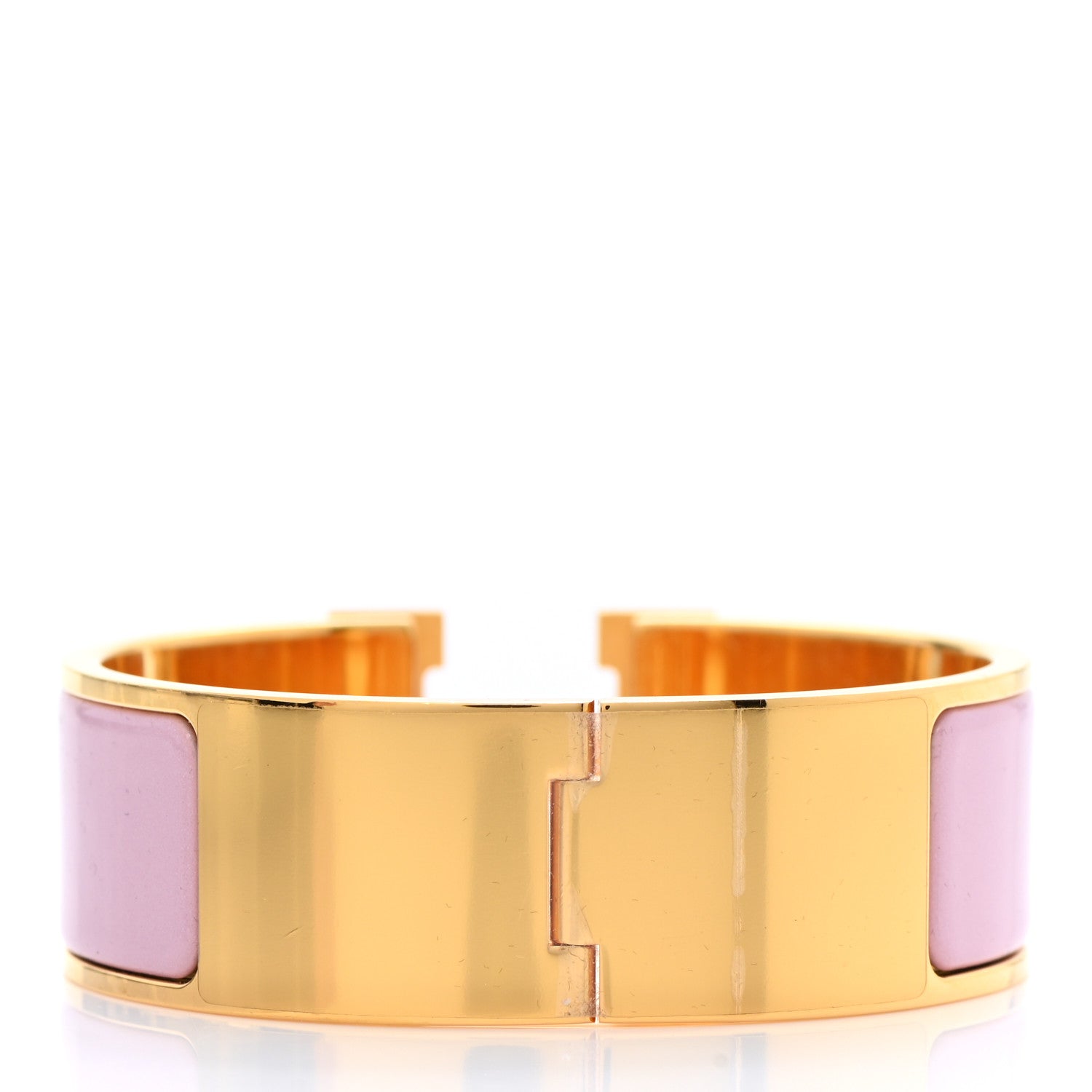 Hermes Enamel Wide Clic Clac H Bracelet Rose Dragee 3 of 6