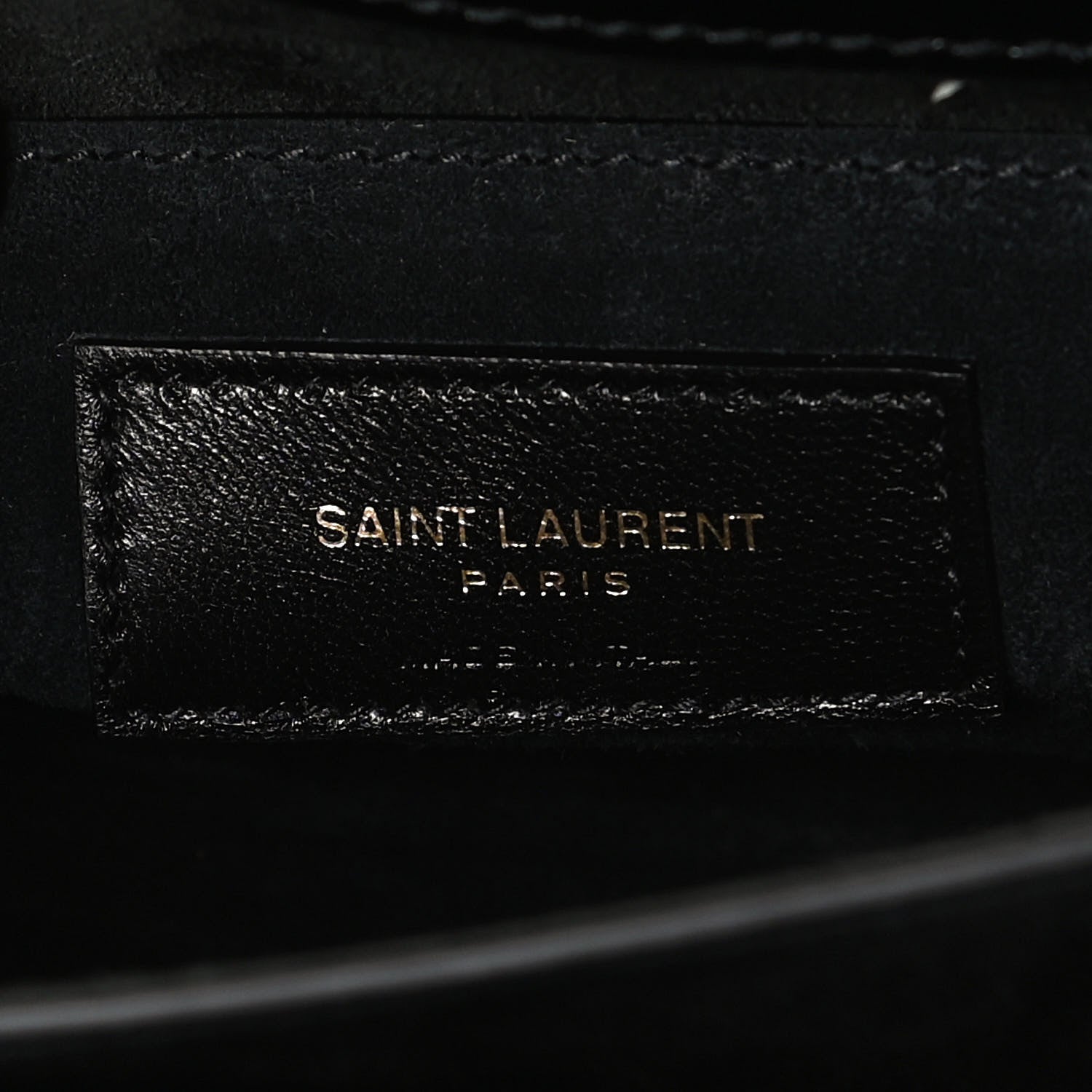 Saint Laurent Calfskin Crocodile Embossed Medium Monogram Sunset Black 6 of 11