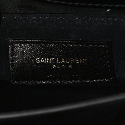 Saint Laurent Calfskin Crocodile Embossed Medium Monogram Sunset Black 6 of 11