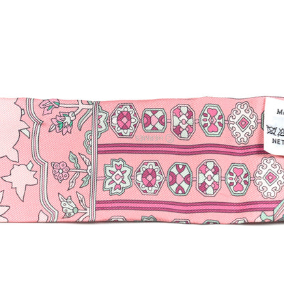Hermes Silk Tapis Persans Twilly Rose Vert De Eau Creme 3 of 4