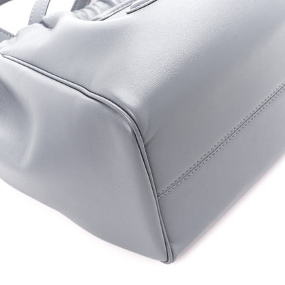 Celine Smooth Calfskin Cuir Small Triomphe Cabas Drawstring Blue Gray 9 of 10