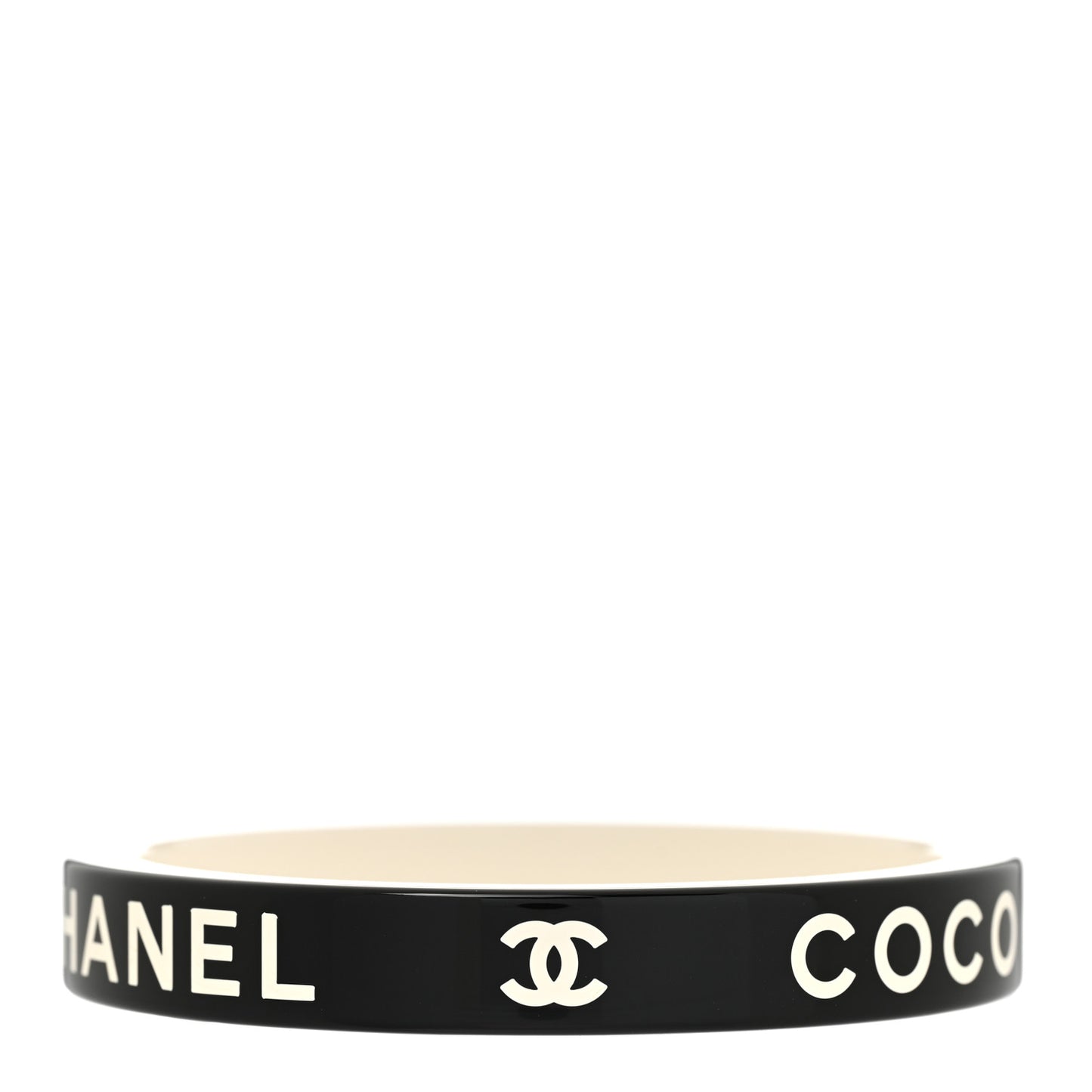 Resin Logo Bangle Bracelet Black White