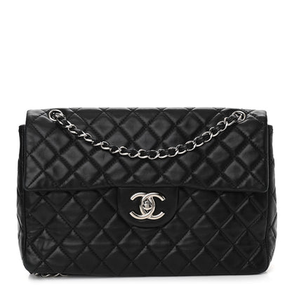 Chanel Washed Lambskin Quilted Maxi Single Flap Black 1 of 9