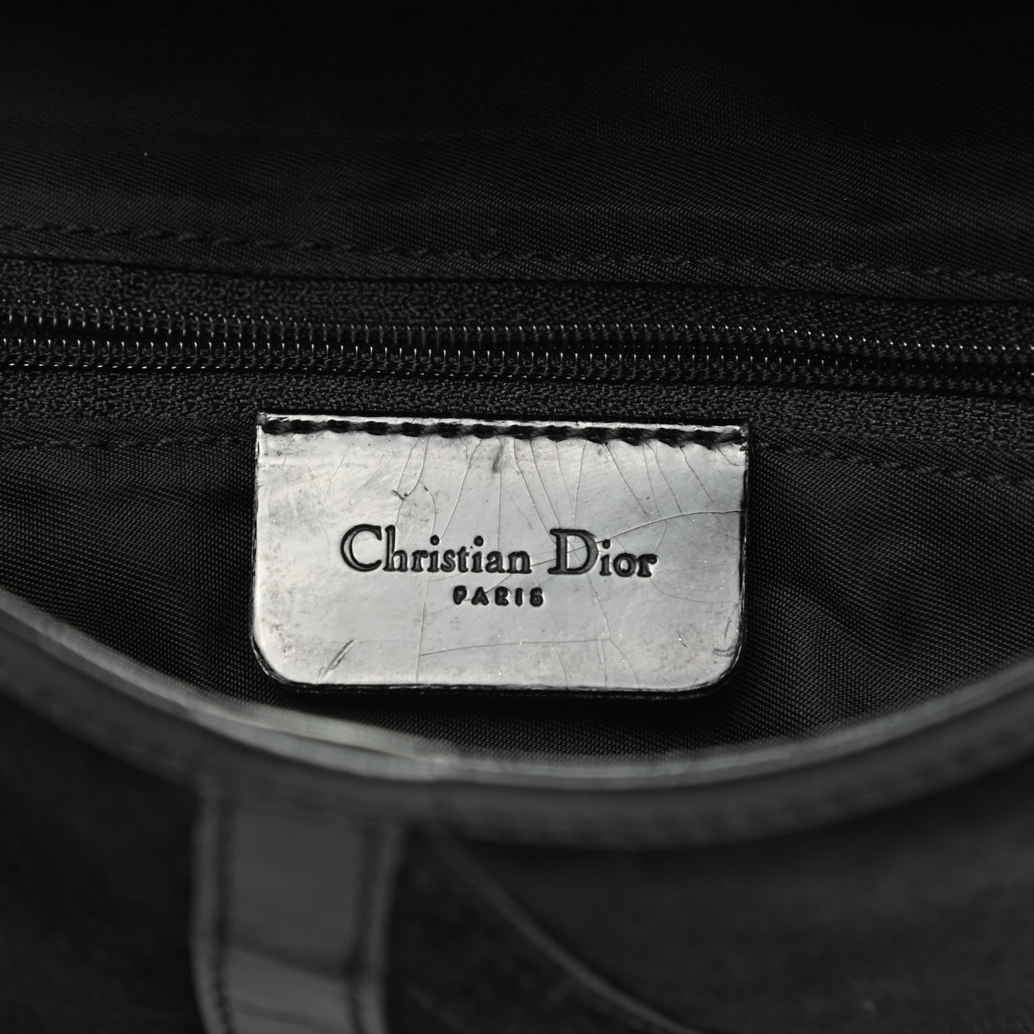 Christian Dior Pony Hair Double Saddle Bag Blue Brown 7 of 11