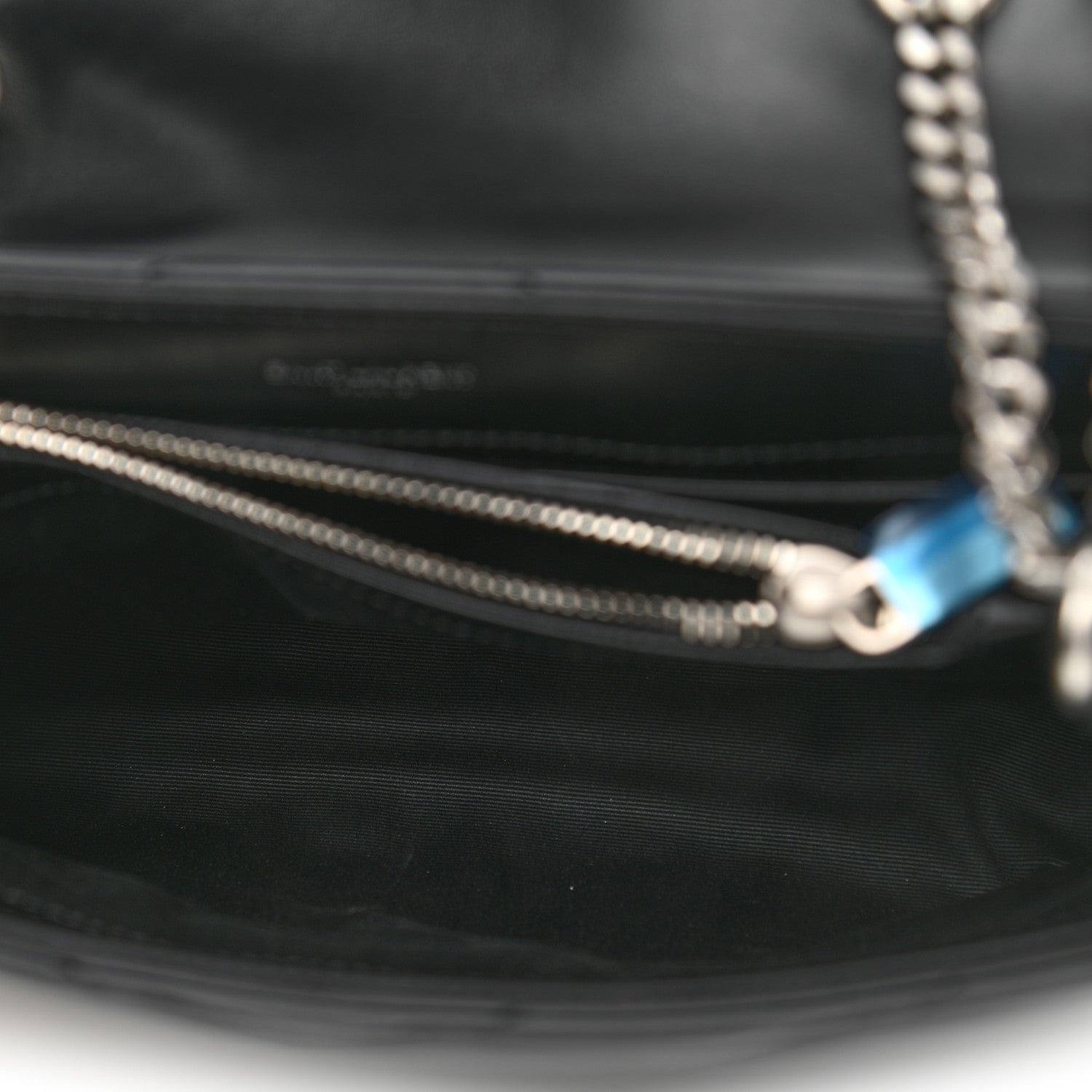 Saint Laurent Calfskin Y Quilted Monogram Small Loulou Chain Satchel Black 4 of 8