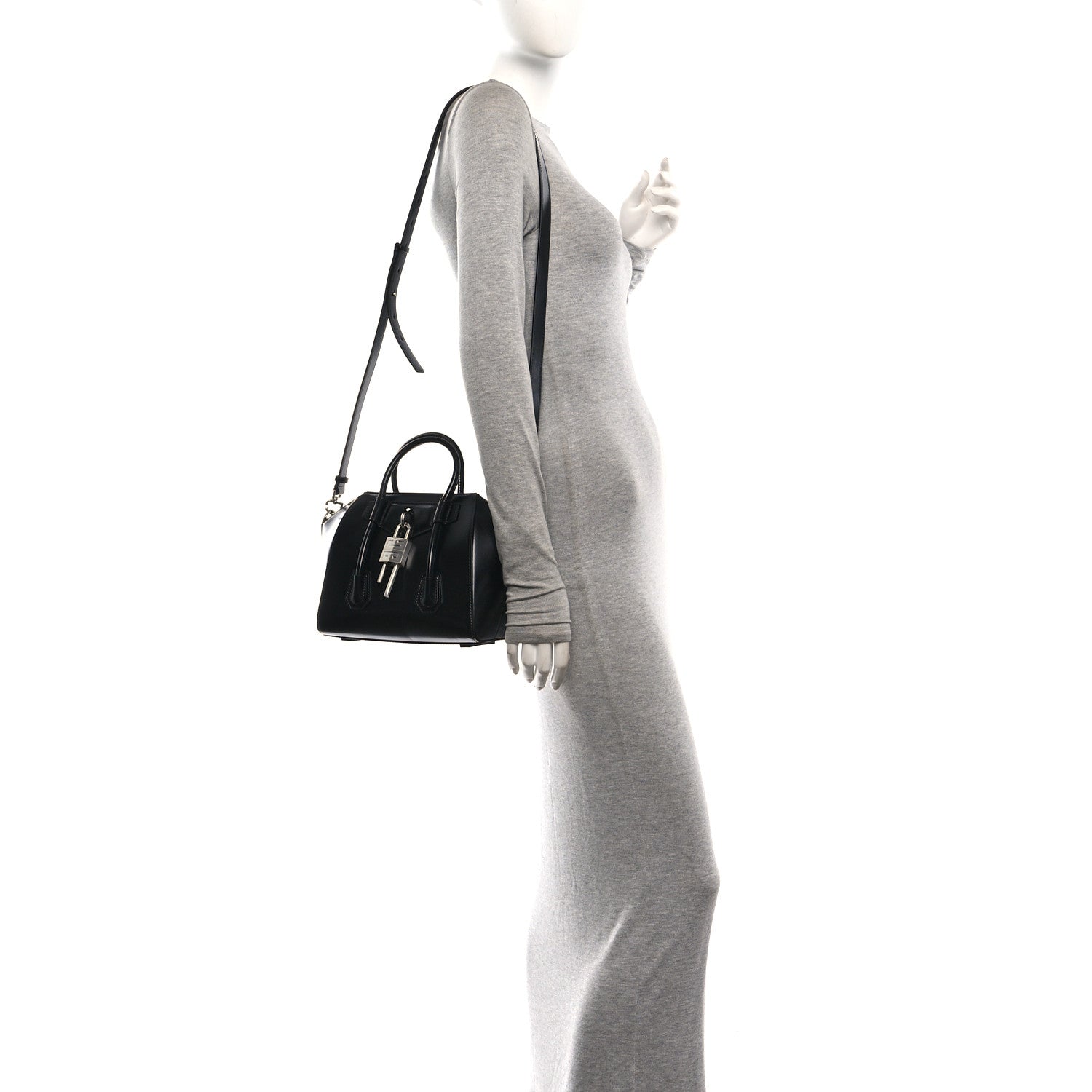 Givenchy Box Calfskin Mini Lock Antigona Shoulder Bag Black 2 of 10