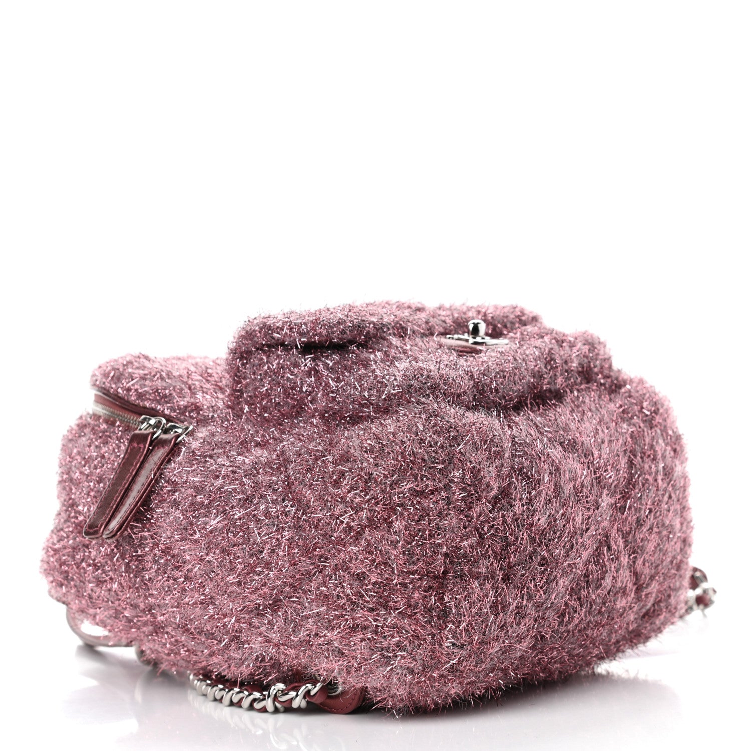 Chanel Lurex Knit Mini Pluto Glitter Backpack Pink 3 of 4