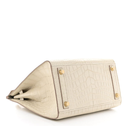 Hermes Matte Alligator Birkin Sellier 25 Beton 4 of 11