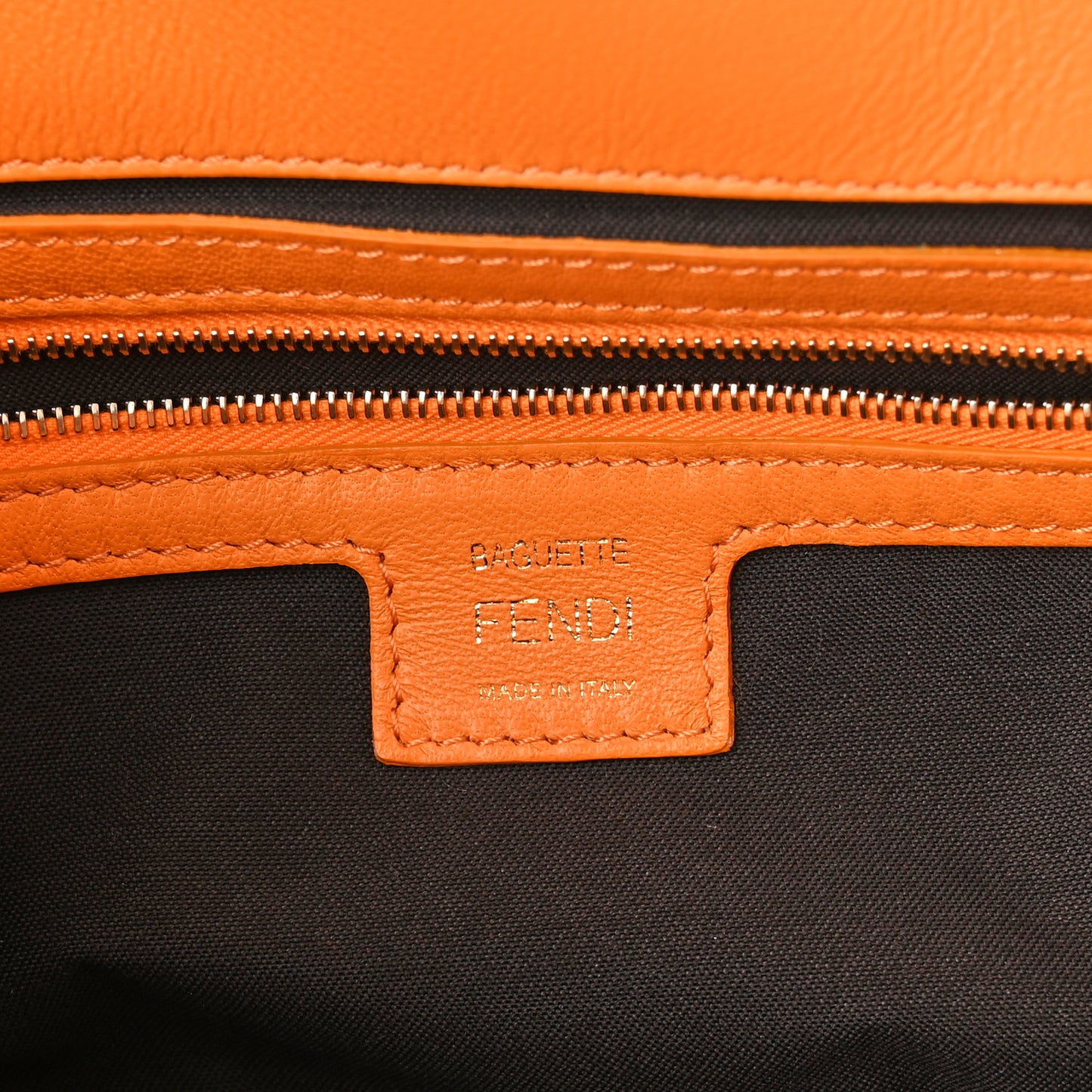 Nappa FF 1974 Embossed Baguette Clementine