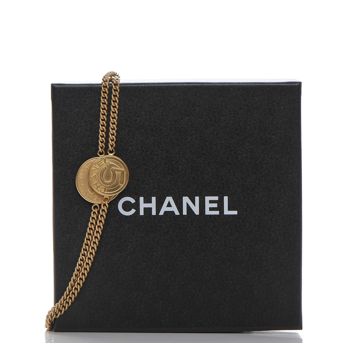 CC Coco Camellia Coin Long Necklace Gold