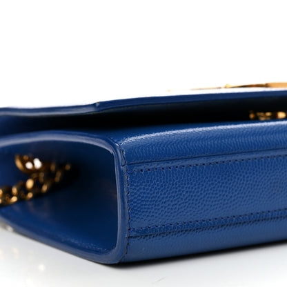 Saint Laurent Grain De Poudre Small Classic Monogram Kate Satchel Royal Blue 9 of 16