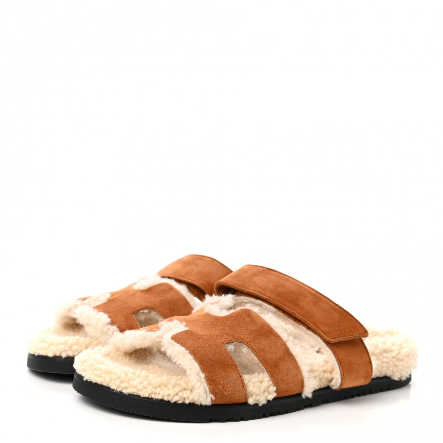 Suede Goatskin Woolskin Womens Chypre Sandals 40 Naturel Ecru
