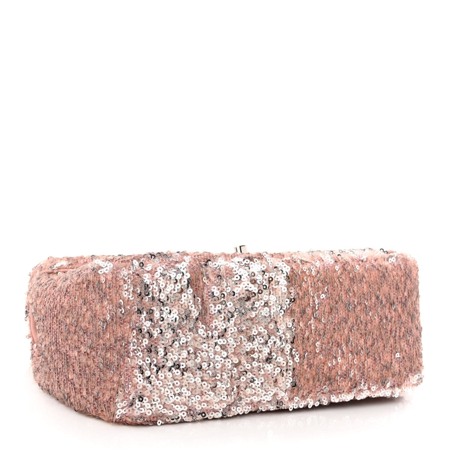 Sequin Mini Flap Light Pink Silver