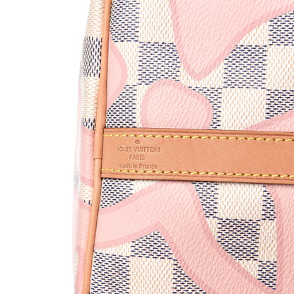 Louis Vuitton Damier Azur Tahitienne Speedy Bandouliere 30 Rose Ballerine 10 of 12