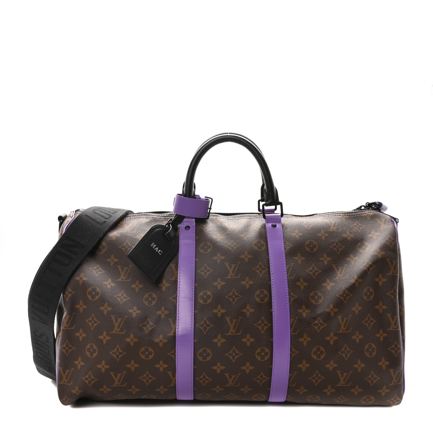 Louis Vuitton Monogram Macassar LV Colormania Keepall Bandouliere 50 Purple 1 of 9
