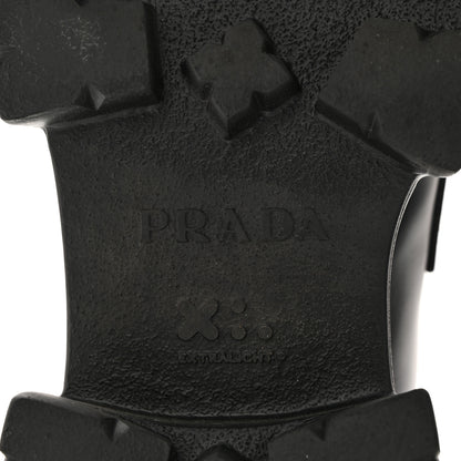 Prada Spazzolato Rois Metal Triangle Logo Mens Monolith 60mm Loafers 6 Black 7 of 15