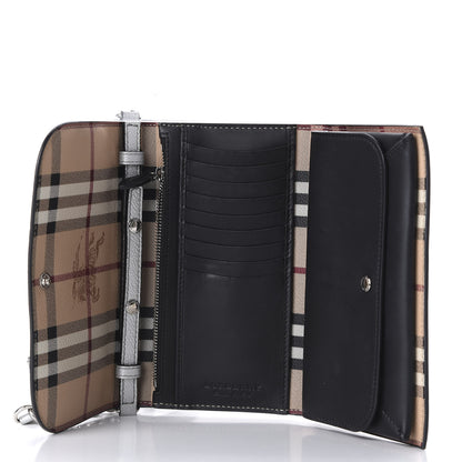 Burberry Metallic Grainy Calfskin Creature Applique Wallet On Chain Silver 5 of 9