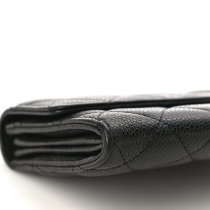 Chanel Caviar Quilted Large Gusset Flap Wallet Black 10 of 13