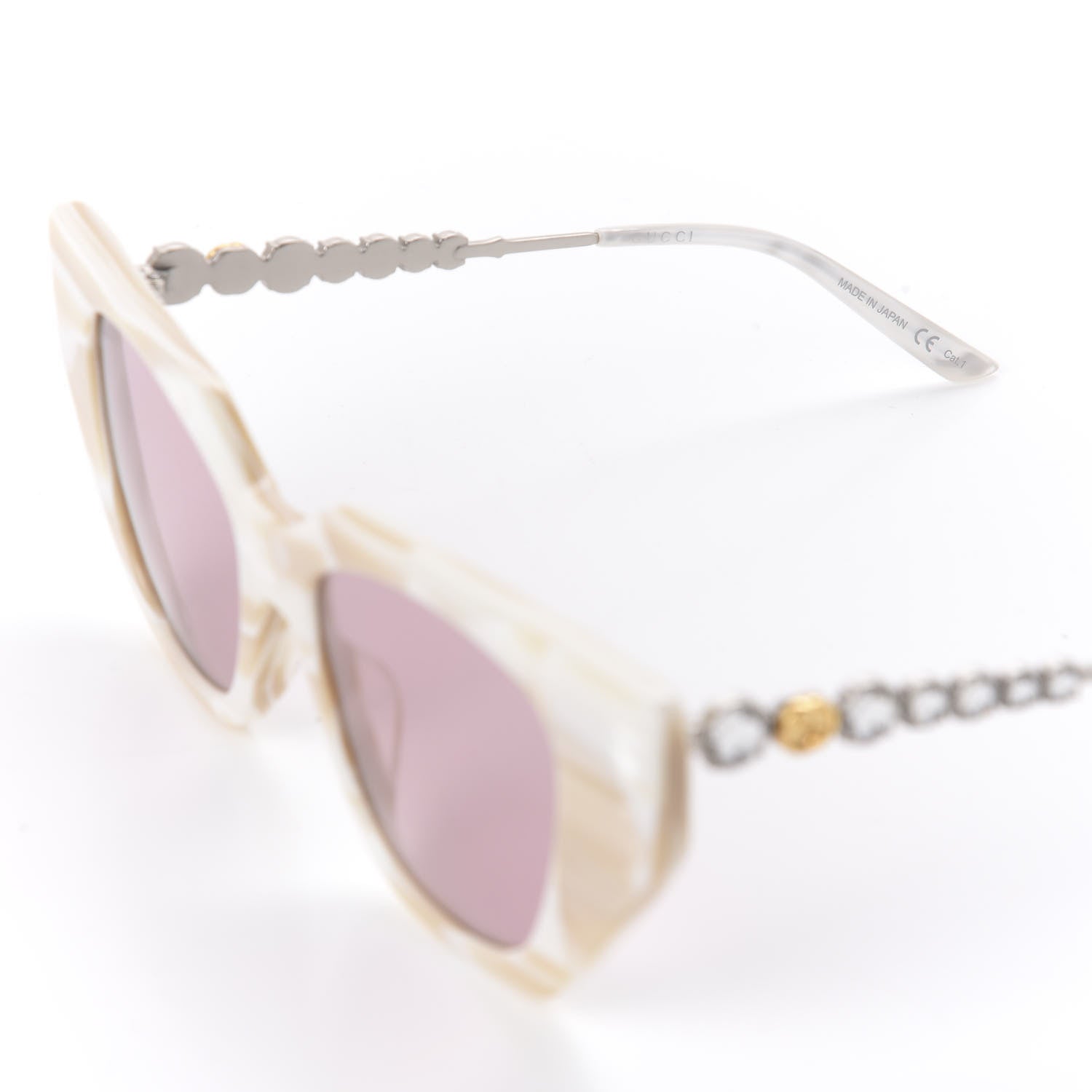 Gucci Crystal Embellished Cat Eye GG0641S Sunglasses White 5 of 8