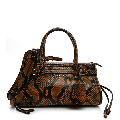 Prada Glossy Calfskin Mini Bonnie Shoulder Bag Brown Multicolor 1 of 10