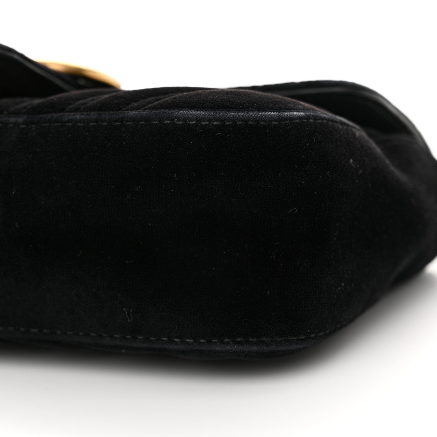 Gucci Velvet Matelasse Mini GG Marmont Shoulder Bag Black 10 of 16