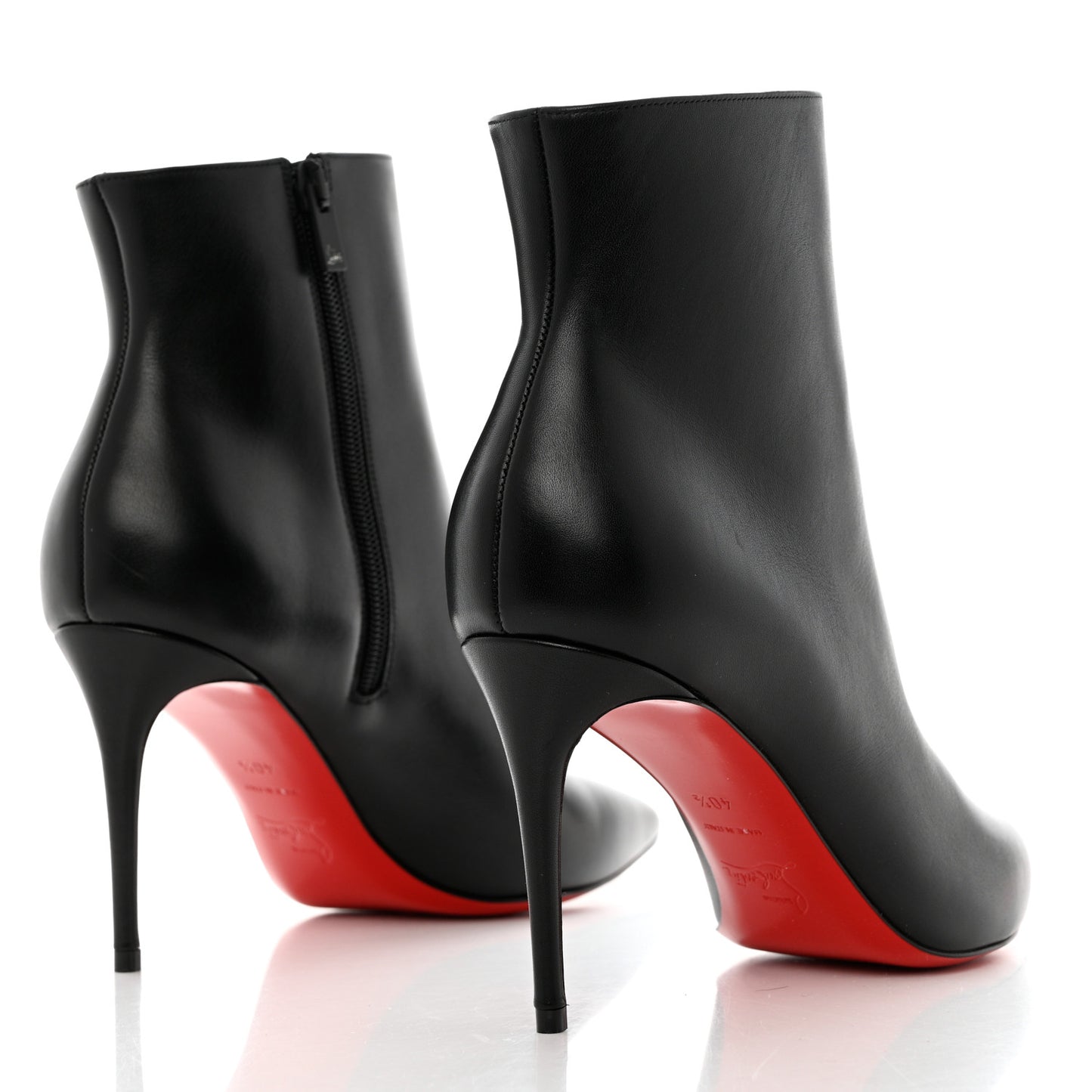 Calfskin Booty Ankle Boots 40.5 Black