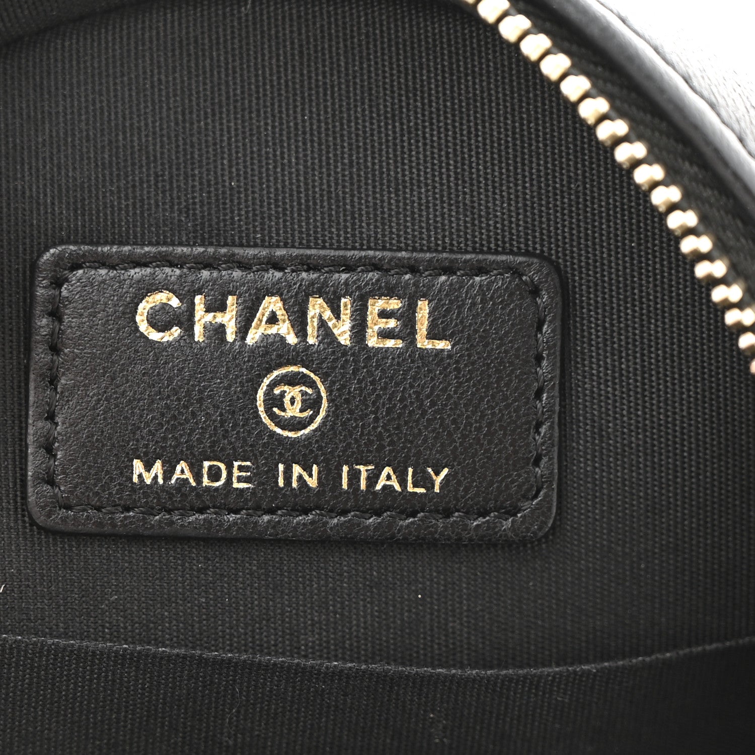 Chanel Lambskin Quilted Chain Around CC Round Clutch With Chain Black 6 of 10