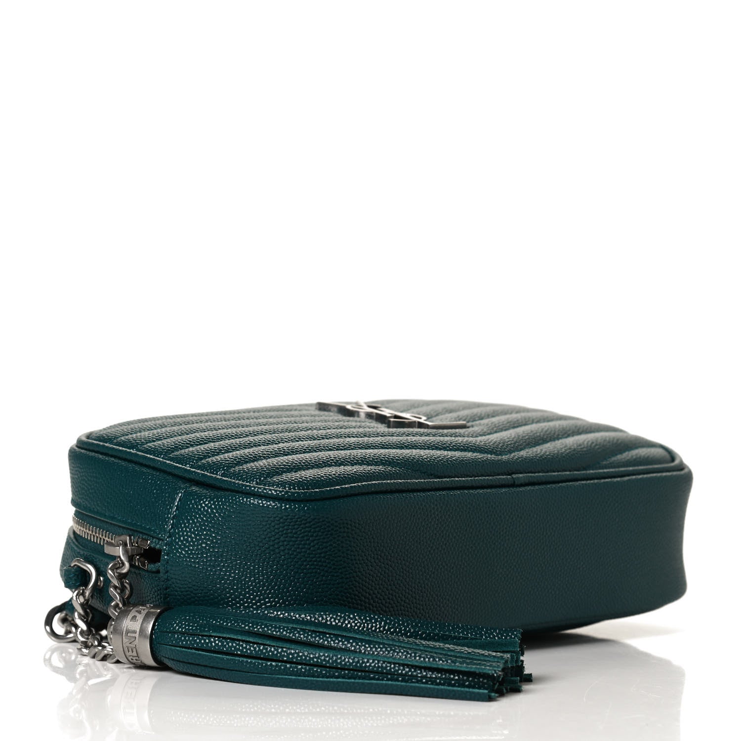 Saint Laurent Grain De Poudre Matelasse Monogram Mini Lou Camera Bag Petrol Green 4 of 12