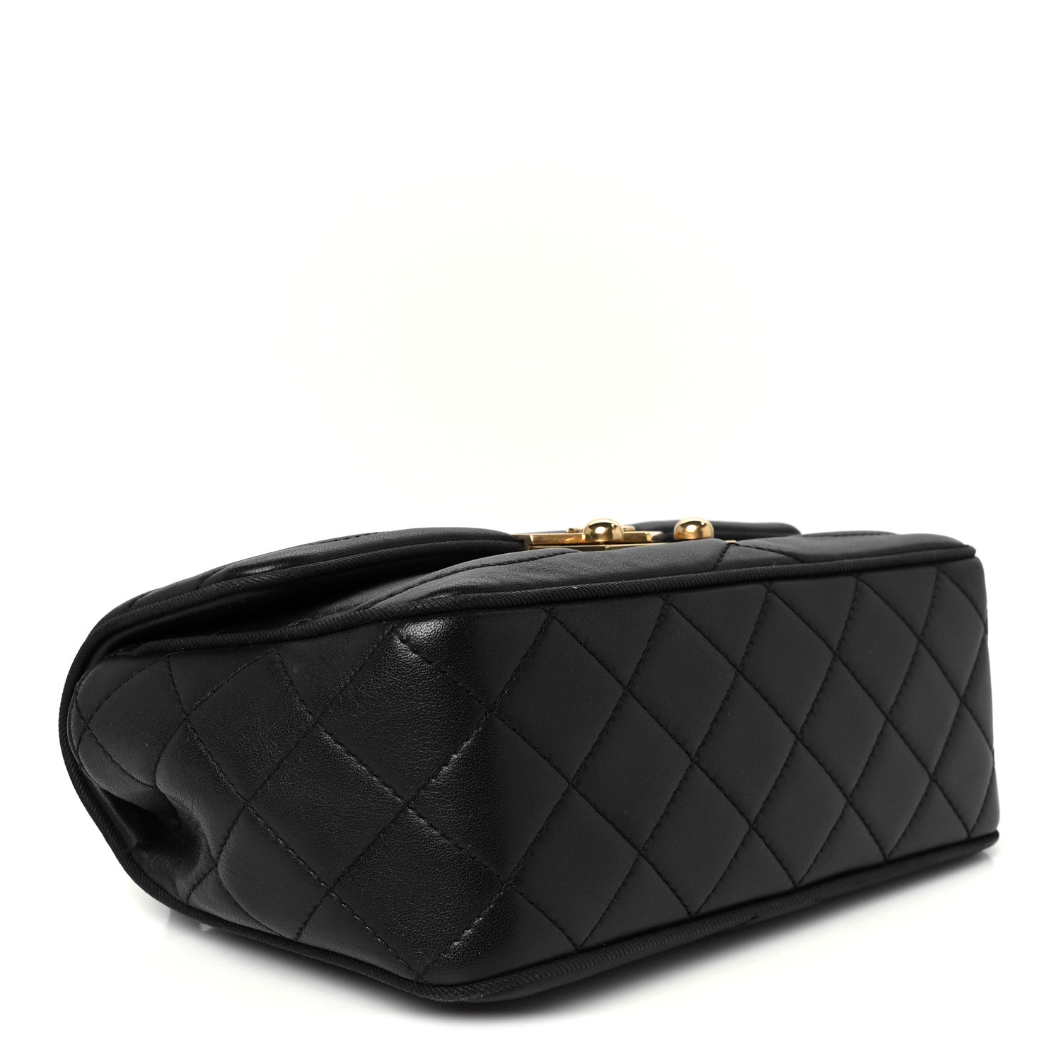 Chanel Lambskin Scallop Quilted Small Pagoda Flap Black 4 of 11