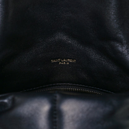 Saint Laurent Lambskin Quilted Small Loulou Puffer Monogram Chain Satchel Black 6 of 11