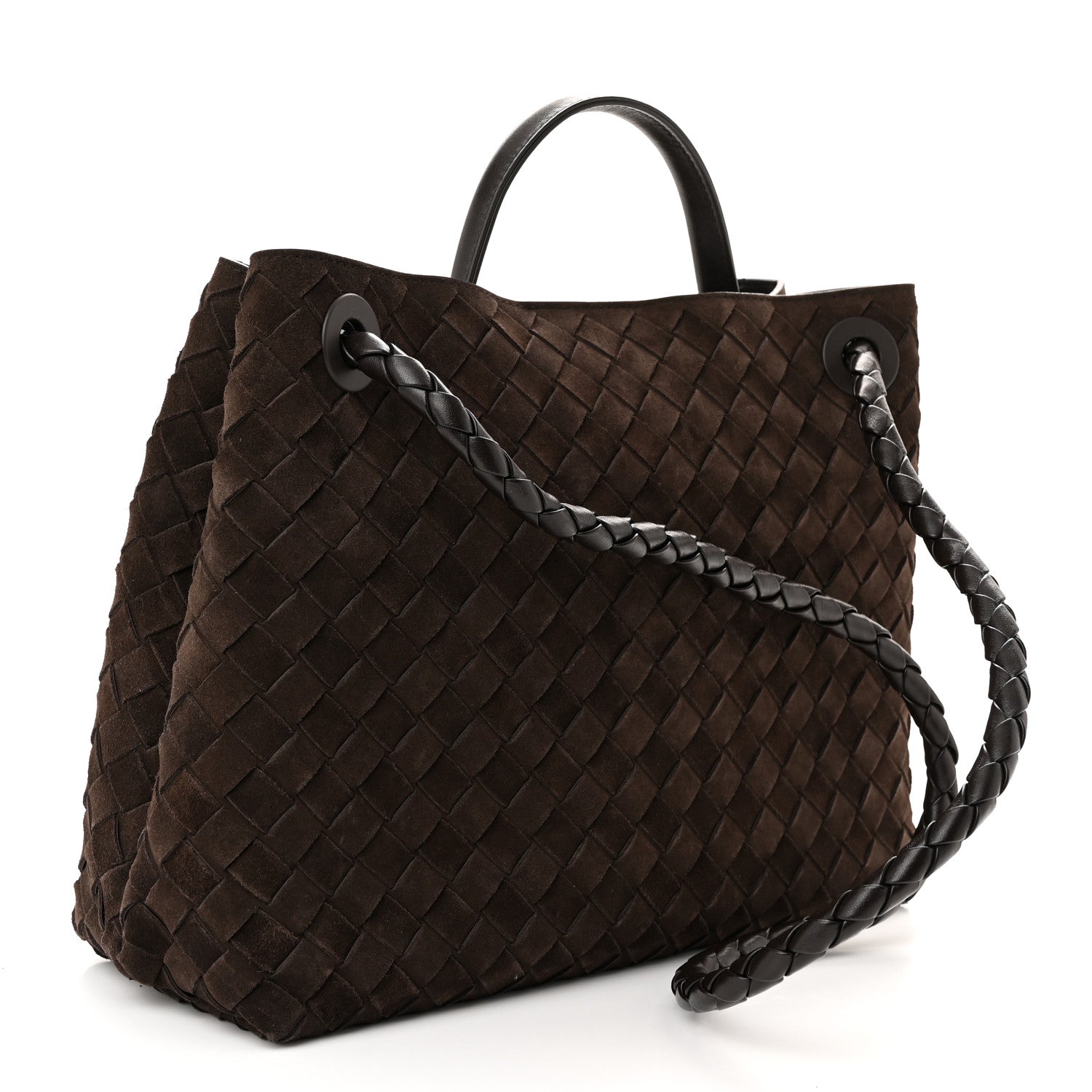 Bottega Veneta Suede Intrecciato Medium Andiamo Shoulder Bag Fondant 3 of 9