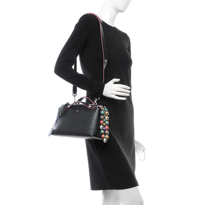 Fendi Vitello Dolce Croc Tail Studded Medium By The Way Boston Bag Black Multicolor 2 of 10