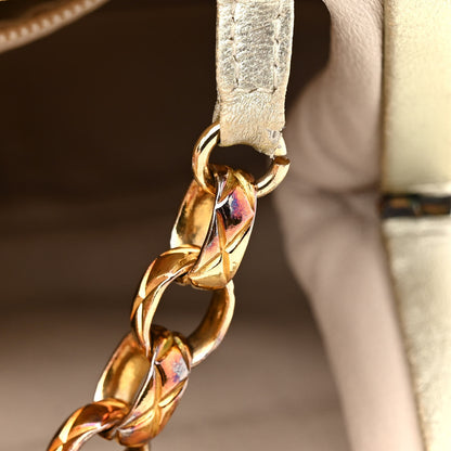 Chanel Metallic Lambskin Quilted CC Kiss Lock Evening Clutch Gold 13 of 17