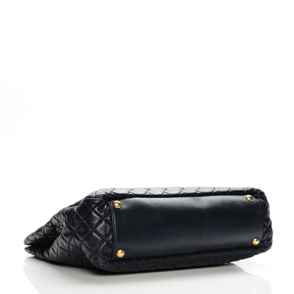 Chanel Lambskin Quilted Large Tote Navy 4 of 10
