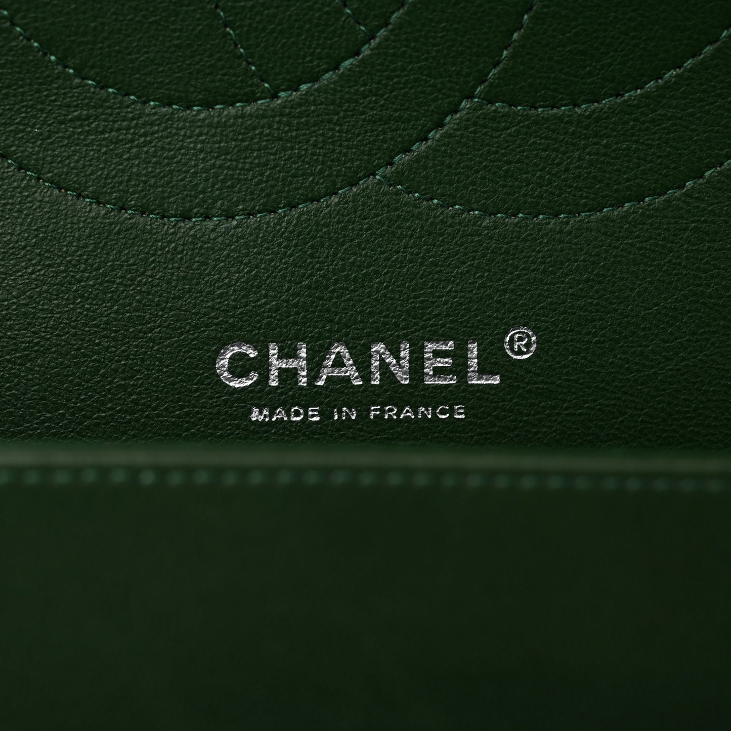 Lambskin Quilted Jumbo Double Flap Green