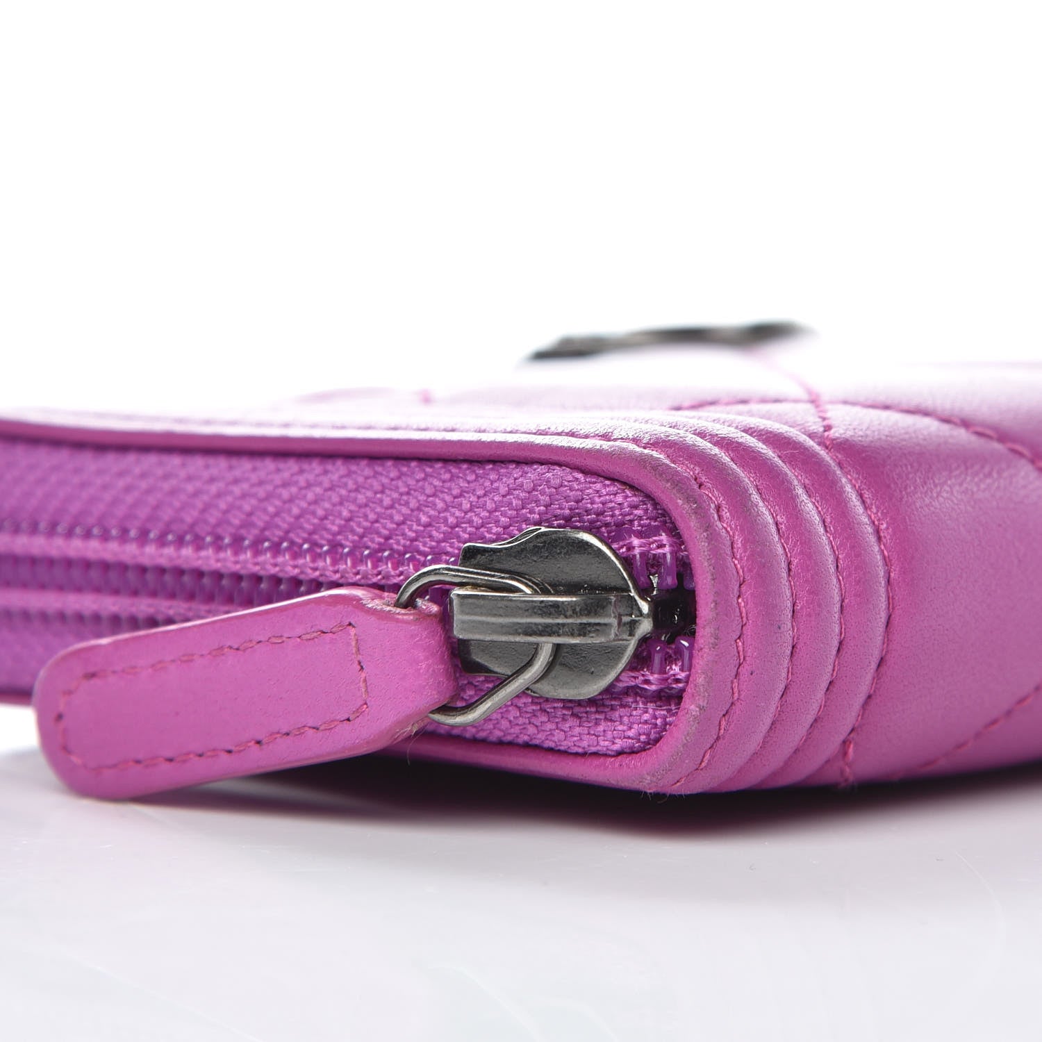 Chanel Lambskin Quilted Small Boy Zip Around Wallet Fuschia 9 of 12