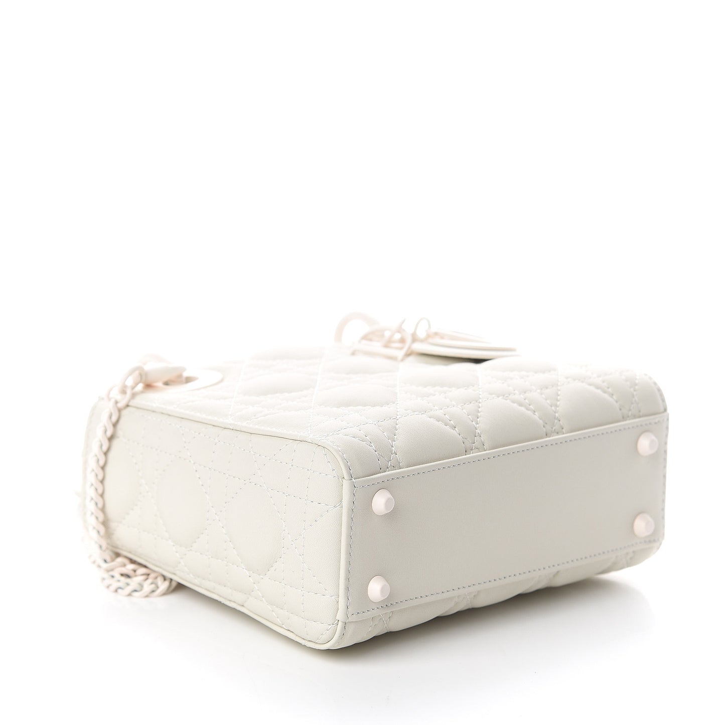 Ultra Matte Calfskin Cannage Mini Lady Dior White