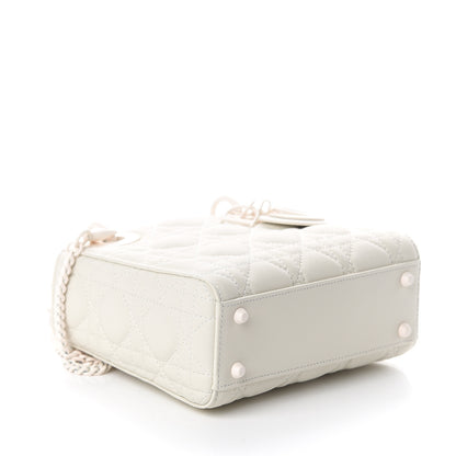 Christian Dior Ultra Matte Calfskin Cannage Mini Lady Dior White 3 of 7