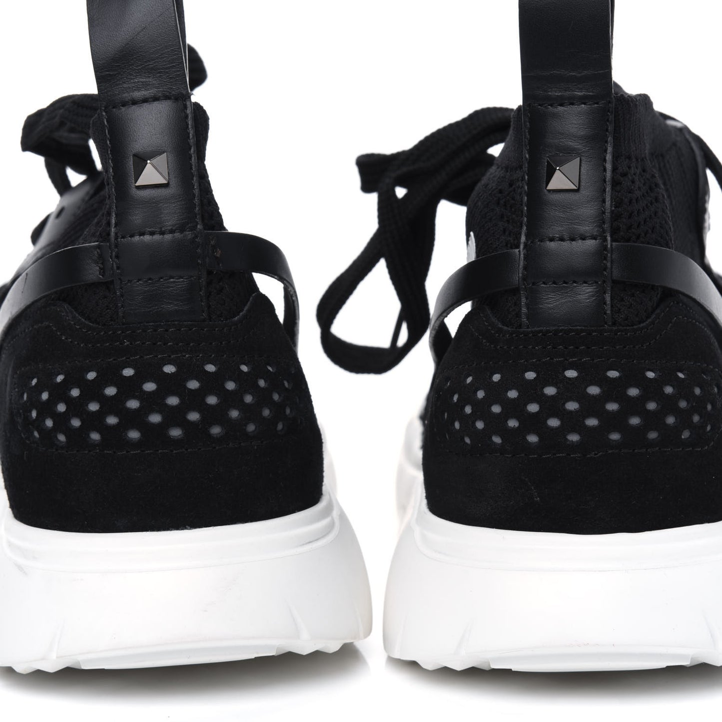 Calfskin Mesh Mens Sound High Sneakers 43.5 Black