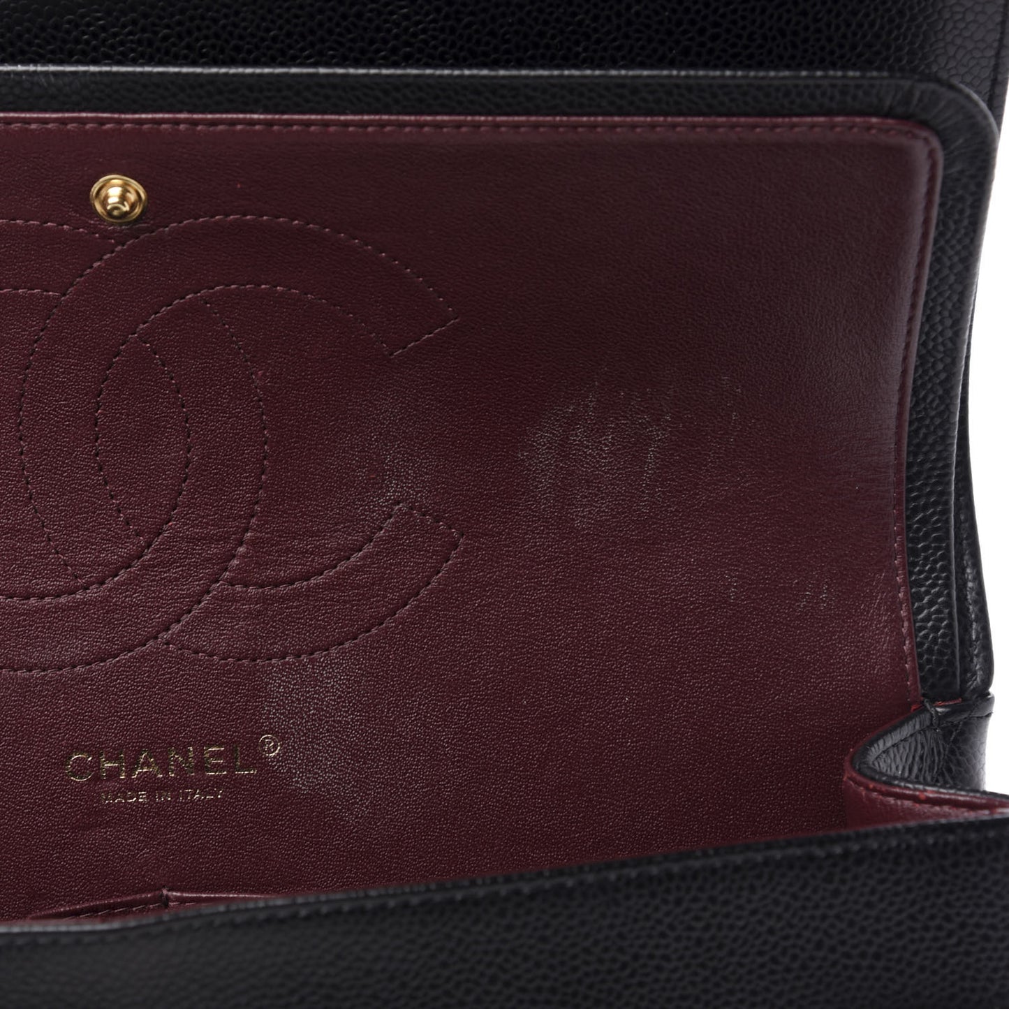 Caviar Quilted Jumbo Double Flap Black