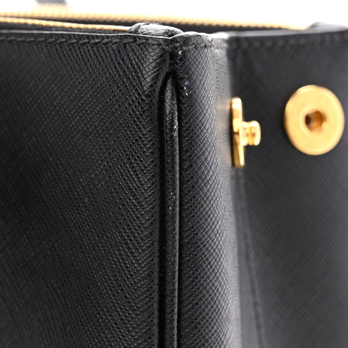 Saffiano Small Galleria Double Zip Tote Black