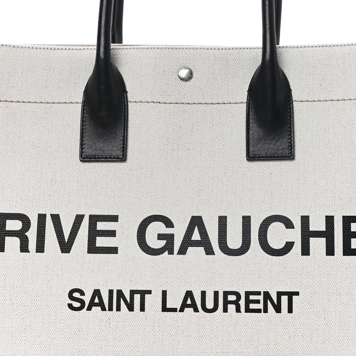 Linen Calfskin Rive Gauche Tote Greggio Natural