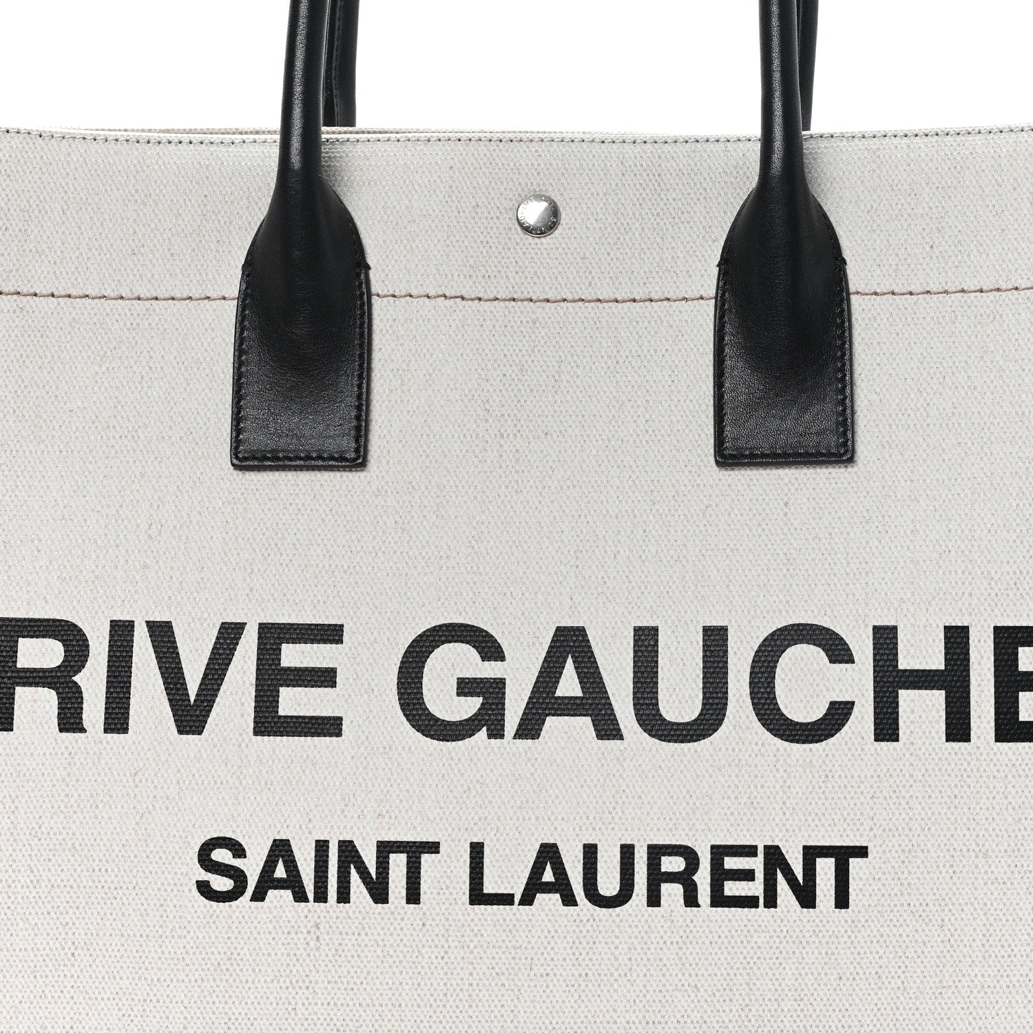 Saint Laurent Linen Calfskin Rive Gauche Tote Greggio Natural 8 of 10