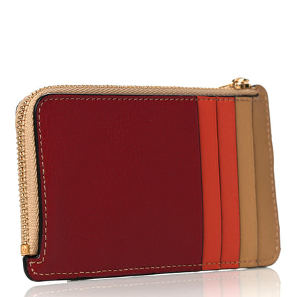 Loewe Calfskin Puzzle Colorblock Coin Card Holder Deep Red Dune 3 of 11