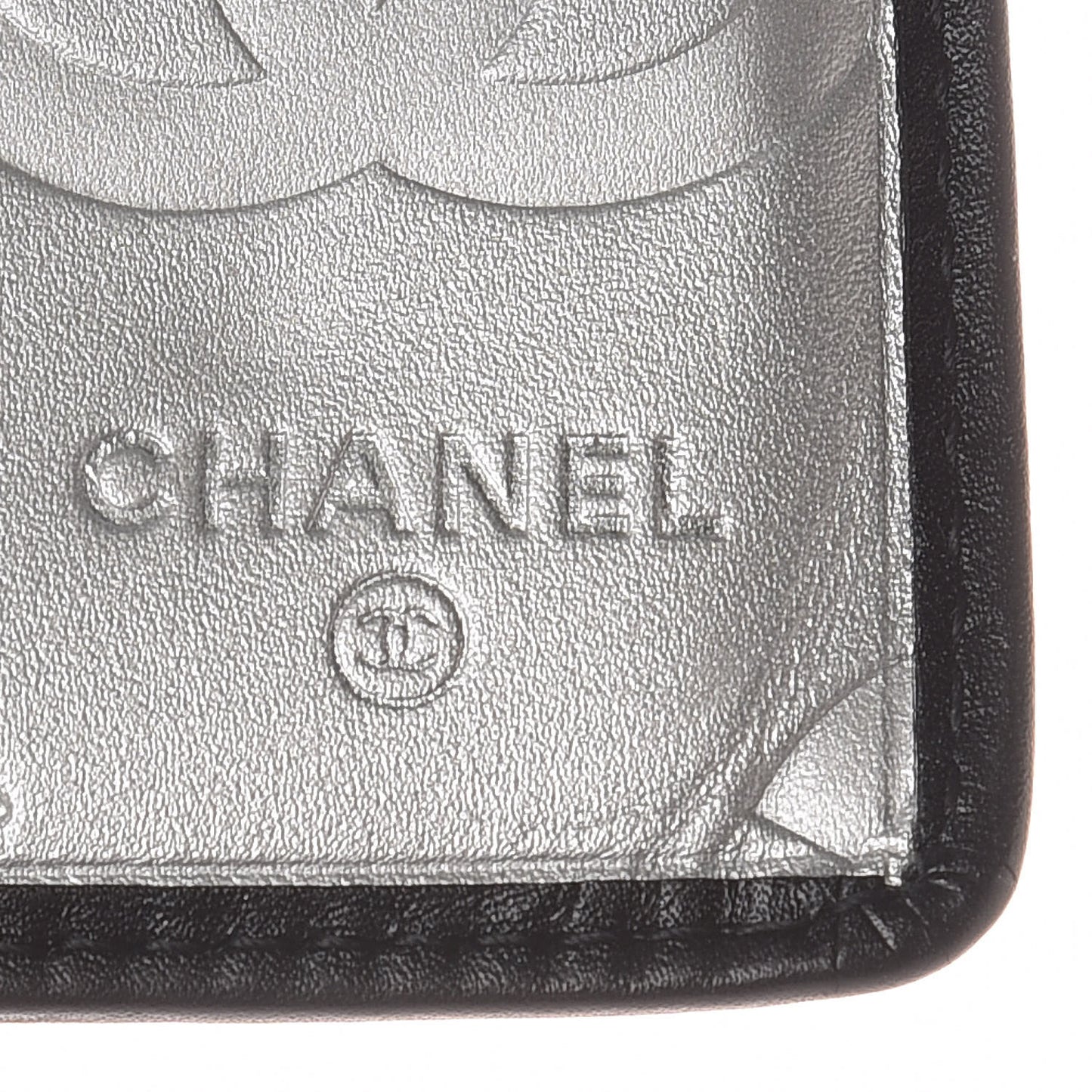 Calfskin Quilted Cambon Flap Wallet Black White