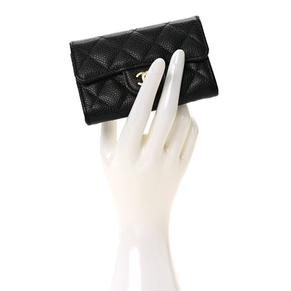 Chanel Caviar Quilted Flap Card Holder Wallet Black 2 of 9