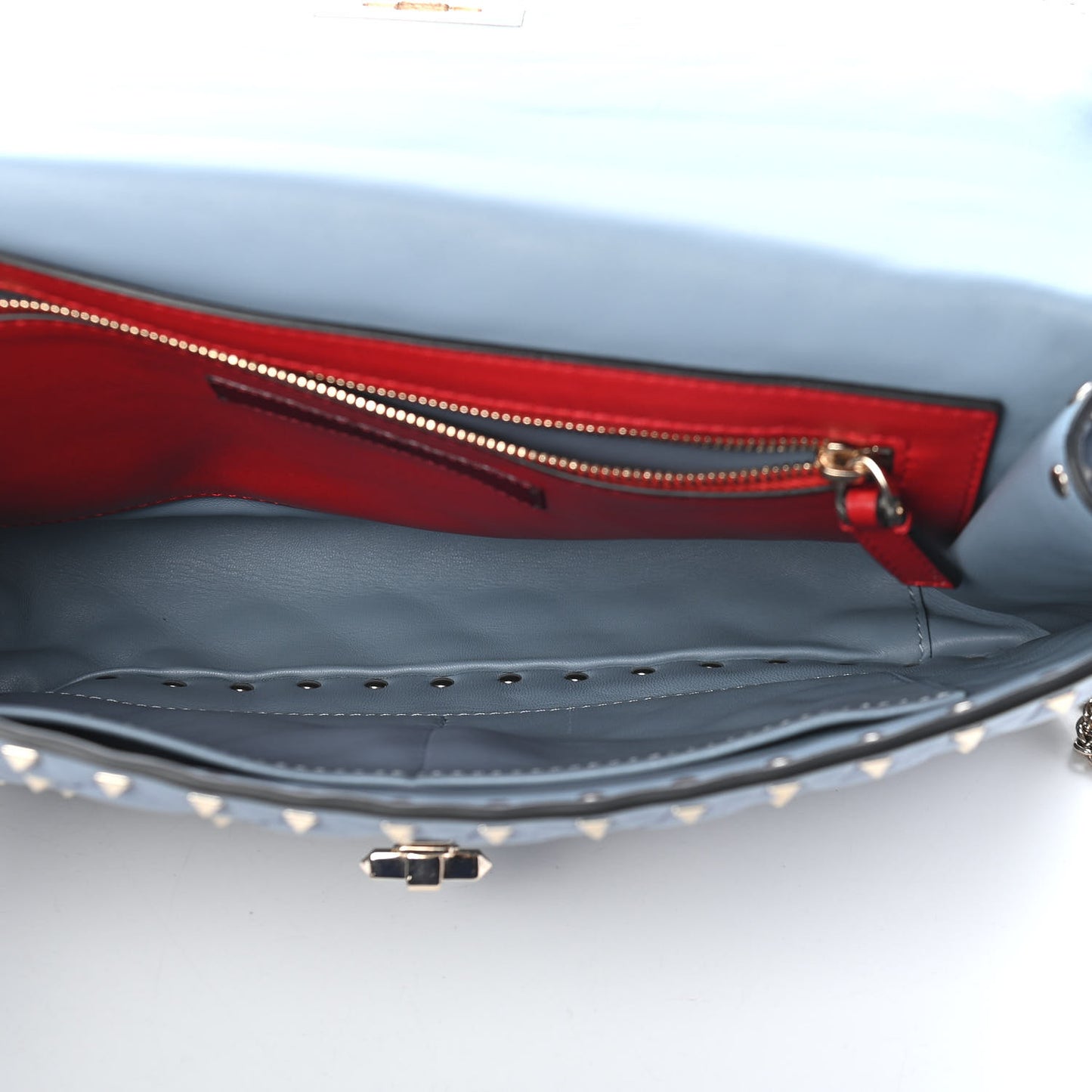 Nappa Large Rockstud Spike Shoulder Bag London Stone